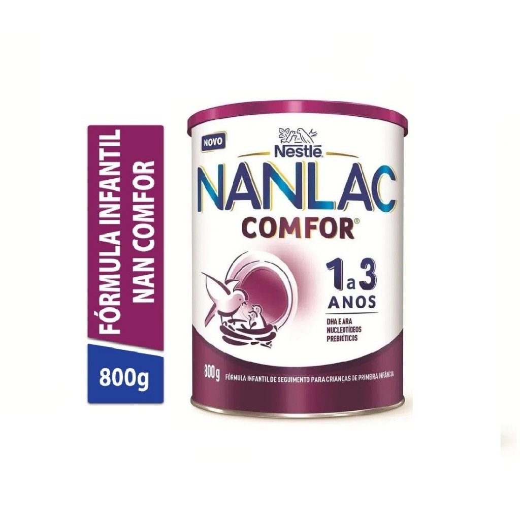 Fórmula Infantil Nestlé NANLAC Comfor 1 a 3 Anos Lata De 800g em Oferta na Shopee