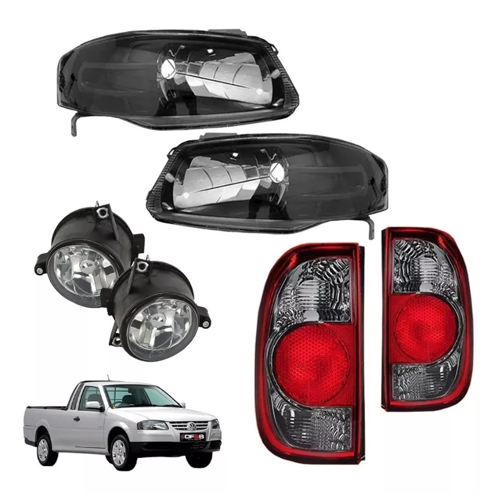 Kit Par Farol Saveiro G4 Máscara Negra + Par Milhas + Par De Lanternas