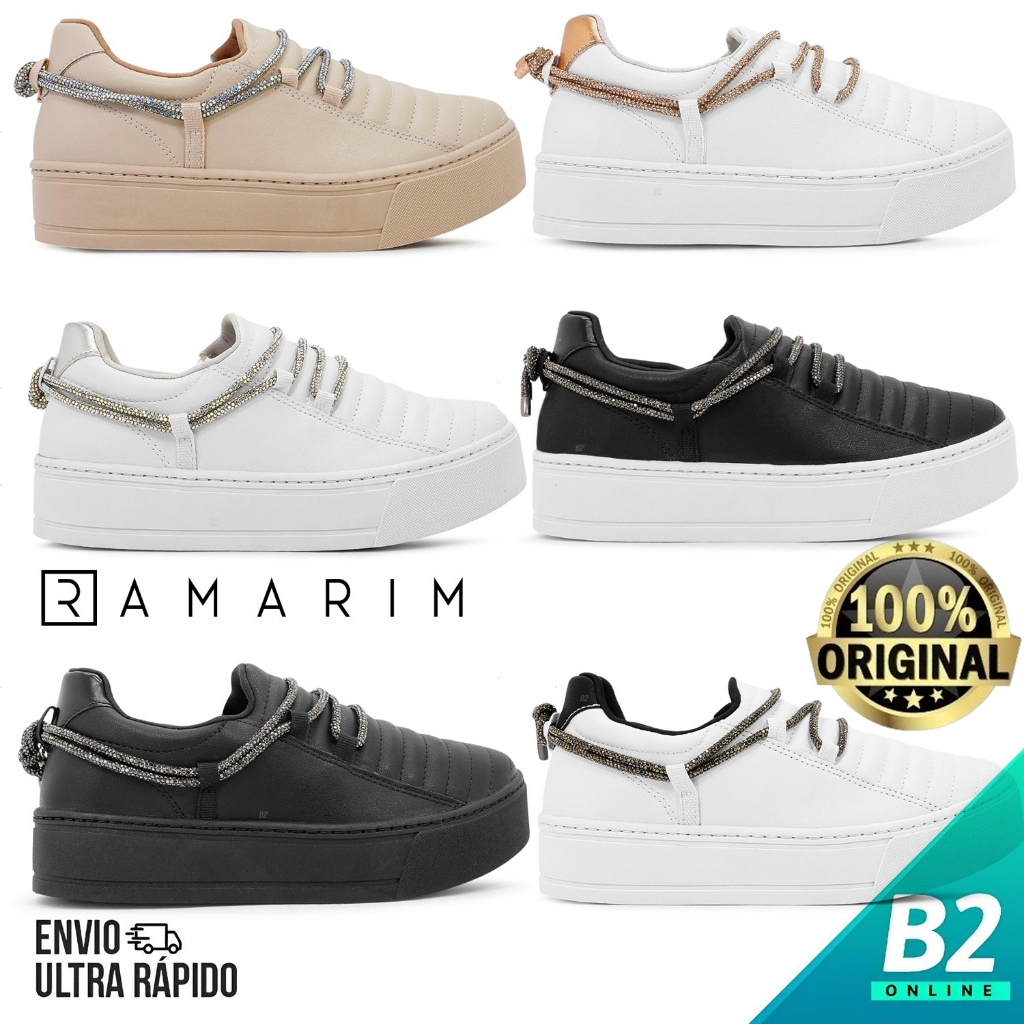Tênis Ramarim Caixa Alta Slip On Strass Feminino 100% Original Com Nota Fiscal e Garantia em Oferta na Shopee