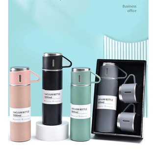 Garrafa térmica kit com 3 Copos e uma garrafa Ideal para aventura  camping caminhadas trilhas etc.