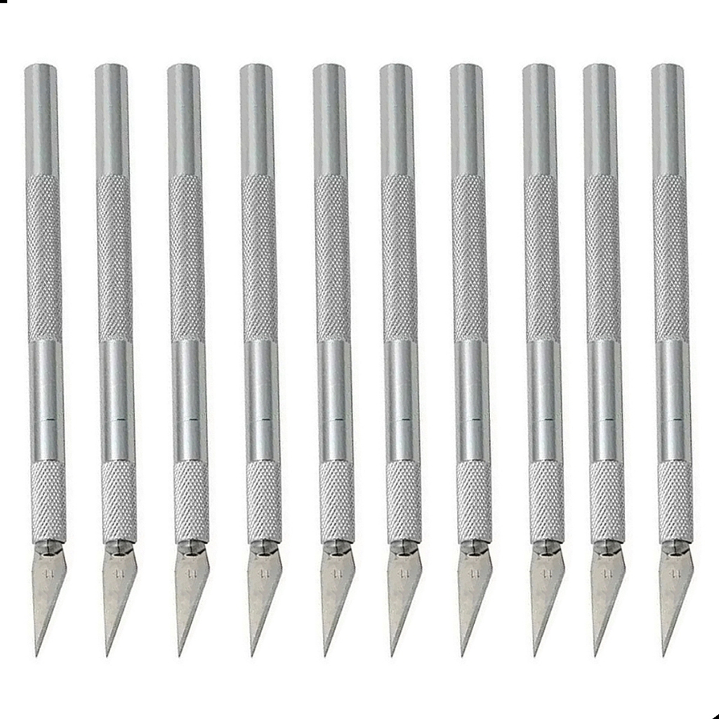 Estilete Precisão Bisturi Kit 10 Pcs + 50 Lâminas