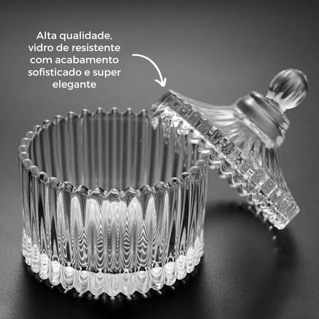 Bomboniere Com Tampa 90ML 9x6x4CM Multiuso Original Glass Elegante E Decorativa De Vidro em Oferta na Shopee