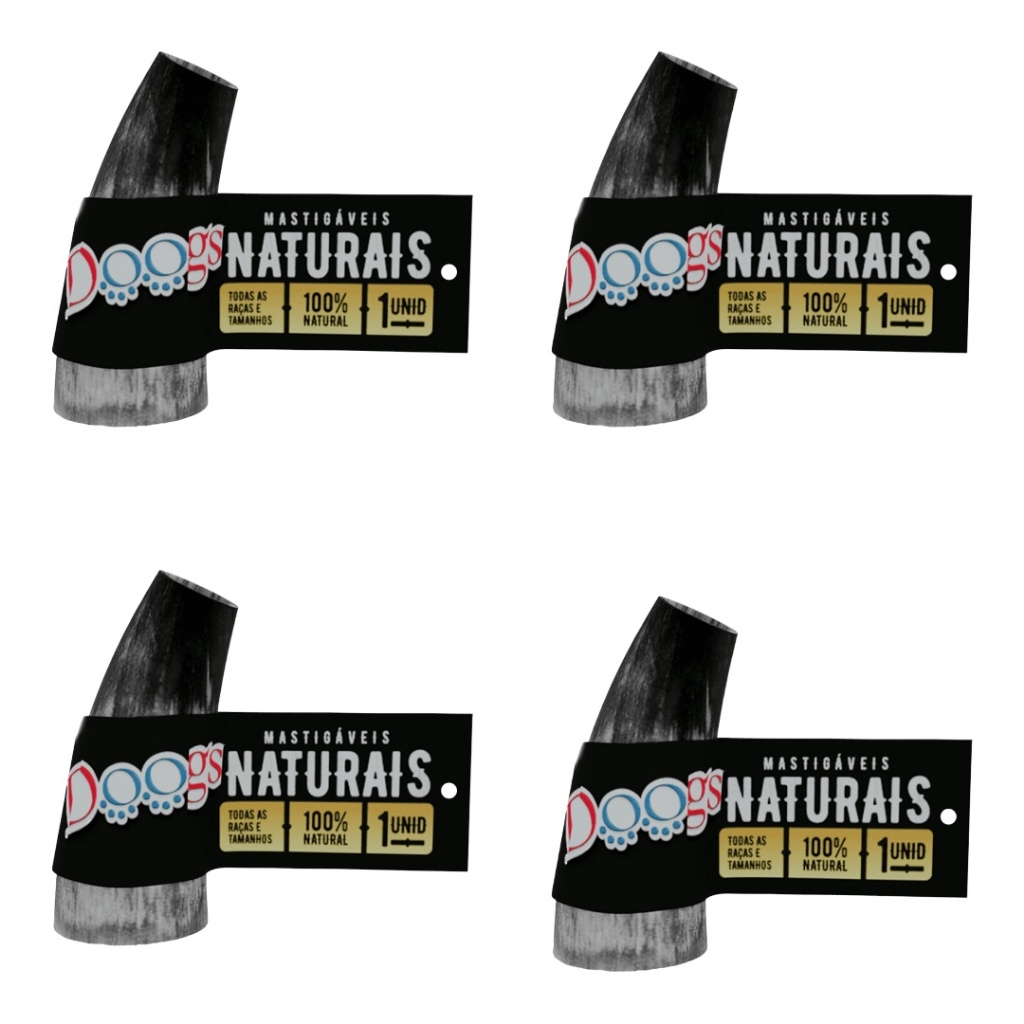 Kit 4 Mordedor Natural DOOGS- Chifre Bovino Mastigável Para cães - IDEAL PARA SEU PET.