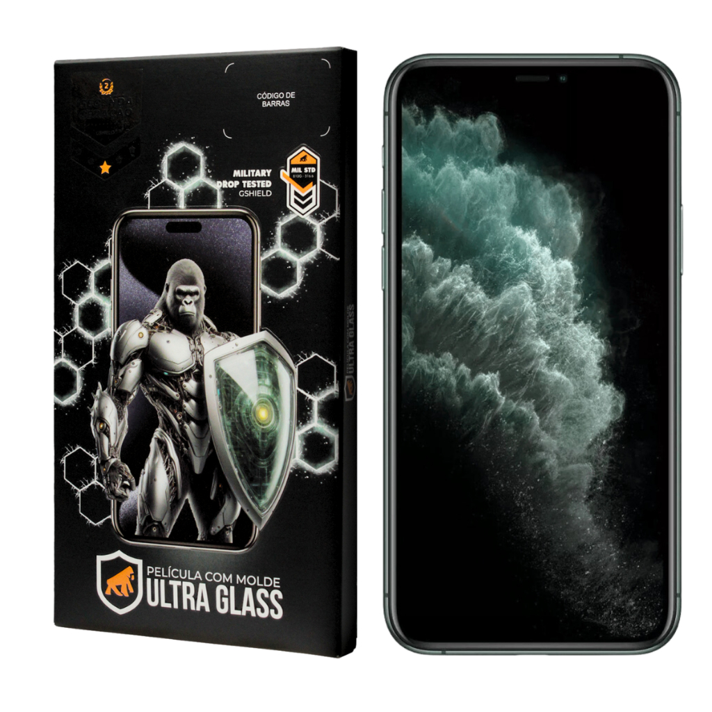 Película Ultra Glass Gshield p/ iPhone 11 Pro – Vidro Duplo Temperado e Bordas Reforçadas - Mobile & Gadgets