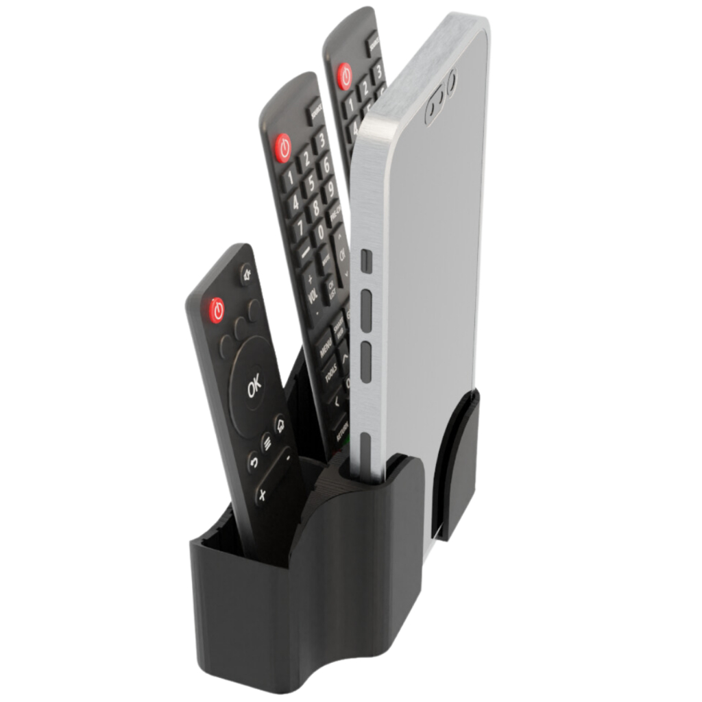 Splin Suporte de Parede  para 3 Controles Remotos mais Smartphone, com Passagem para Carregador