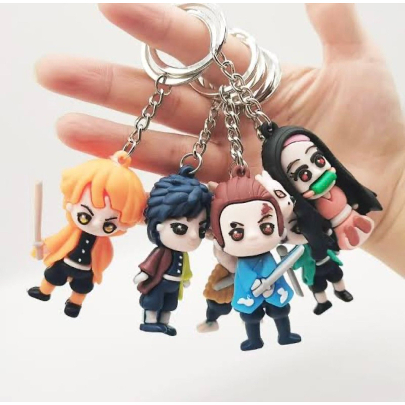 CHAVEIRO 3D ANIME JAPONÊS / MANGÁ / DEMON SLAYER / FANTASMA, MATERIAL SILICONE