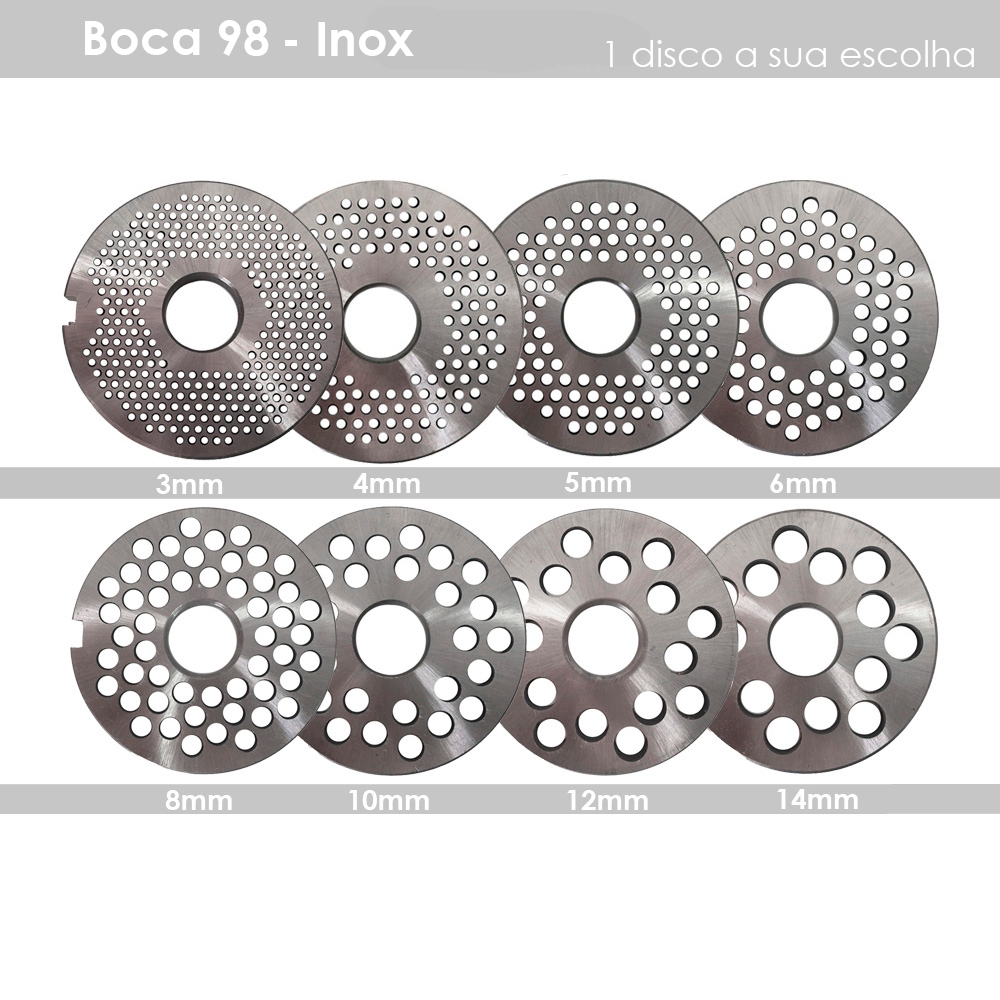 Disco Para Moedor De Carne Boca 98 - Inox