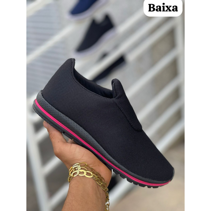 Tênis Meia Feminino Preto Para Academia Trabalho Dia a Dia Caminhada