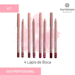 Kit 4 Lápis de Boca Veganos Com Óleos Naturais 4 Cores Ana Hickmann