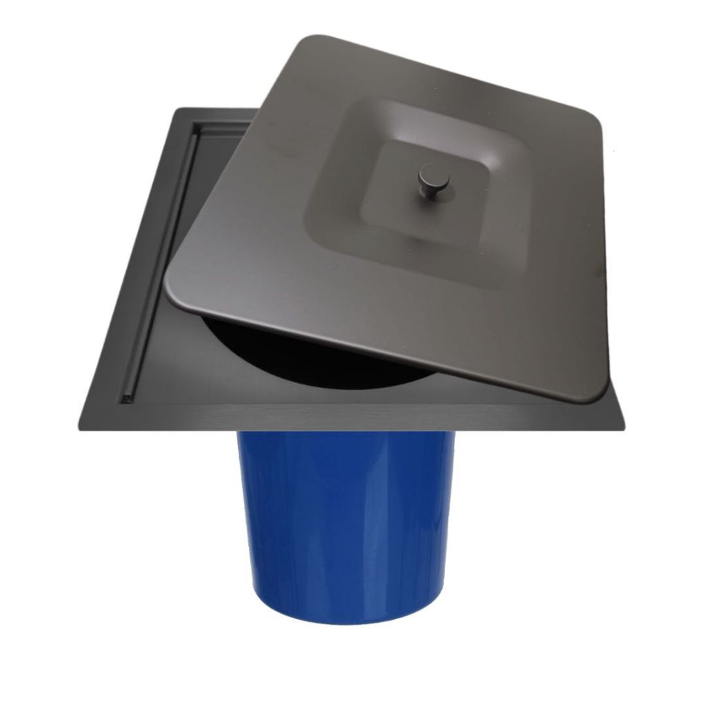 Lixeira de Embutir Quadrada de Pia e Bancada Inox Preto 5LTs em Oferta na Shopee