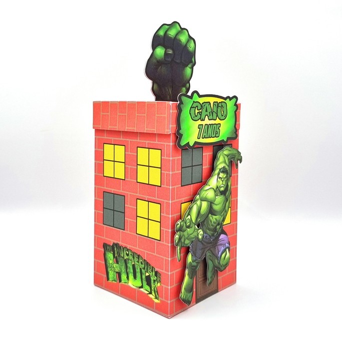 Caixa Prédio Personalizada Hulk - Lembrancinhas - Aniversário - Festa Infantil - Caixa Temática