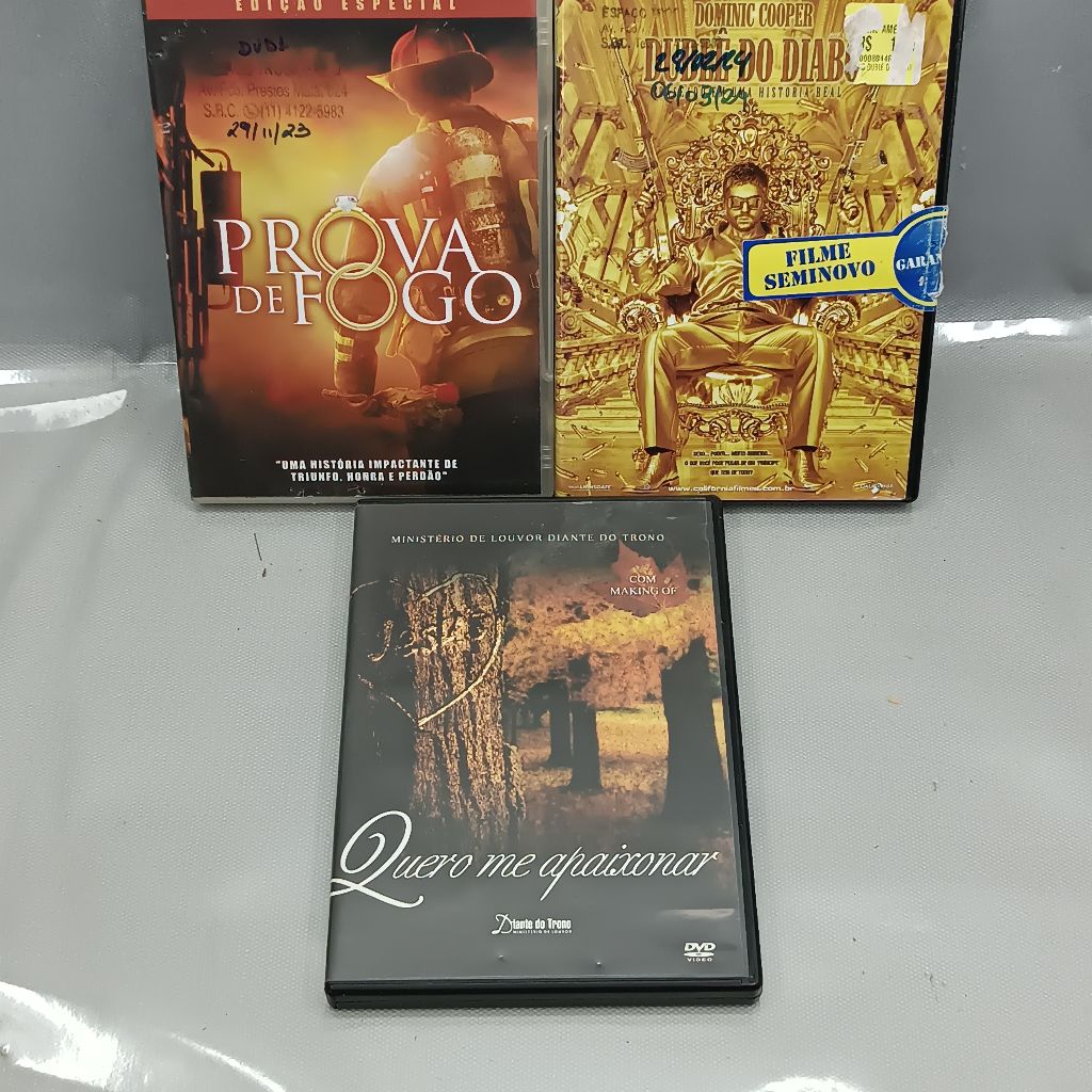 3 dvds filmes sessão cinema - prova de fogo