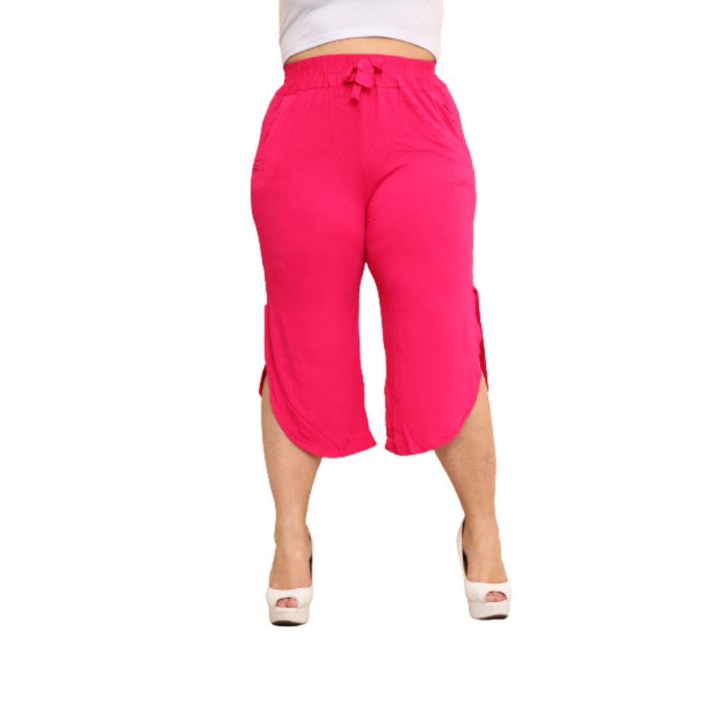 Calça Pantacourt Feminina Plus Size Todas Ocasiões Com Fenda em Oferta na Shopee