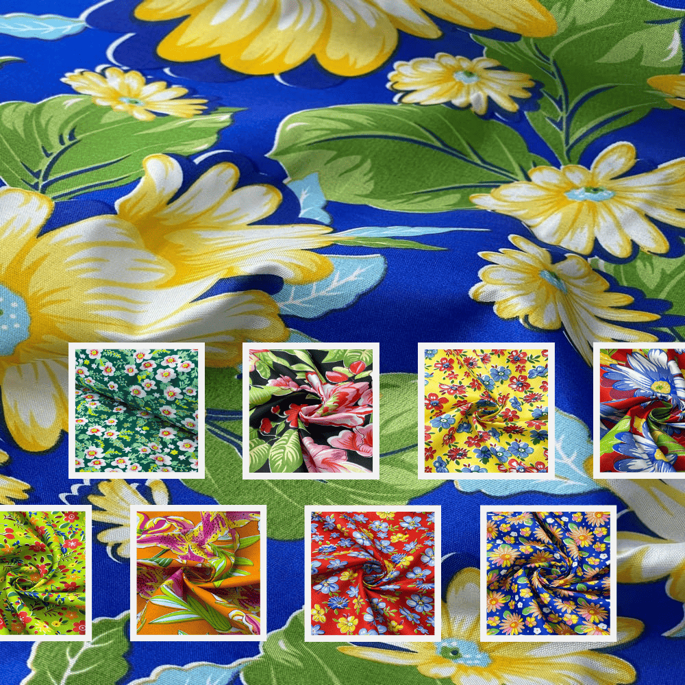 Tecido Chita Chitinha Chitão 1,0 x 1,50 largura - 100% Poliéster - Festa Junina - Floral - Metro