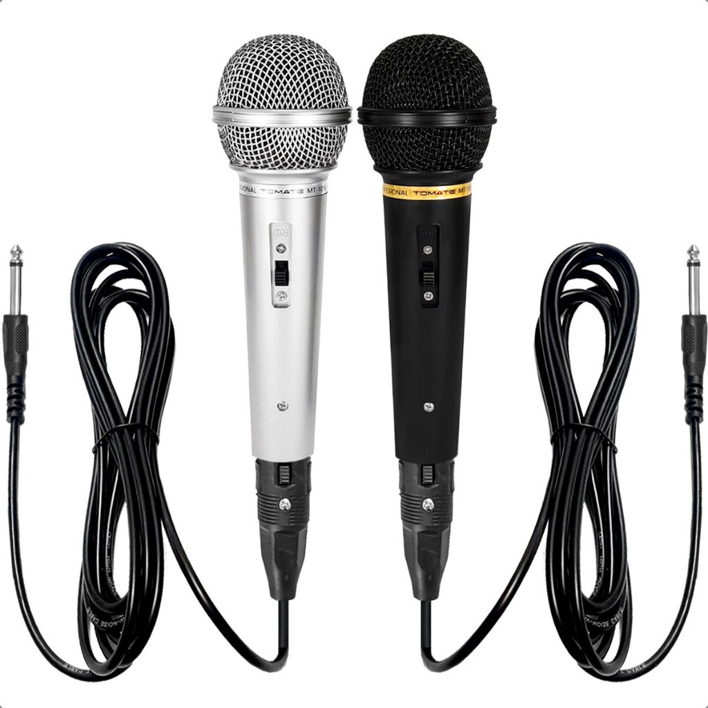 Kit 2 Microfone Dinâmico Mic Profissional Com Fio XLR para P10 Completo em Oferta na Shopee