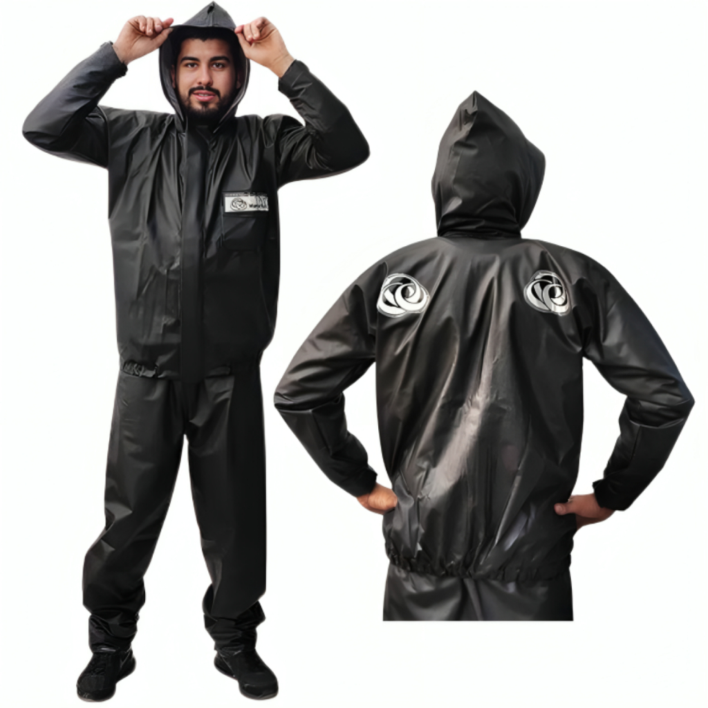 Capa de Chuva Conjunto Completo Pvc Impermeável Para Motoqueiro Adulto Com Capuz Touca