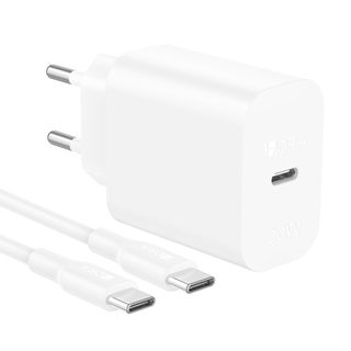 Fonte Alimentação 1Hora Usb C 20W + Cabo 1 Metro Branco em Oferta na Shopee