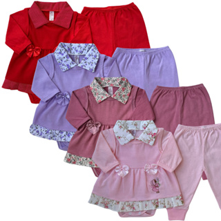 Conjunto Pagão Recém Nascido Feminino 100% Algodão em Oferta na Shopee