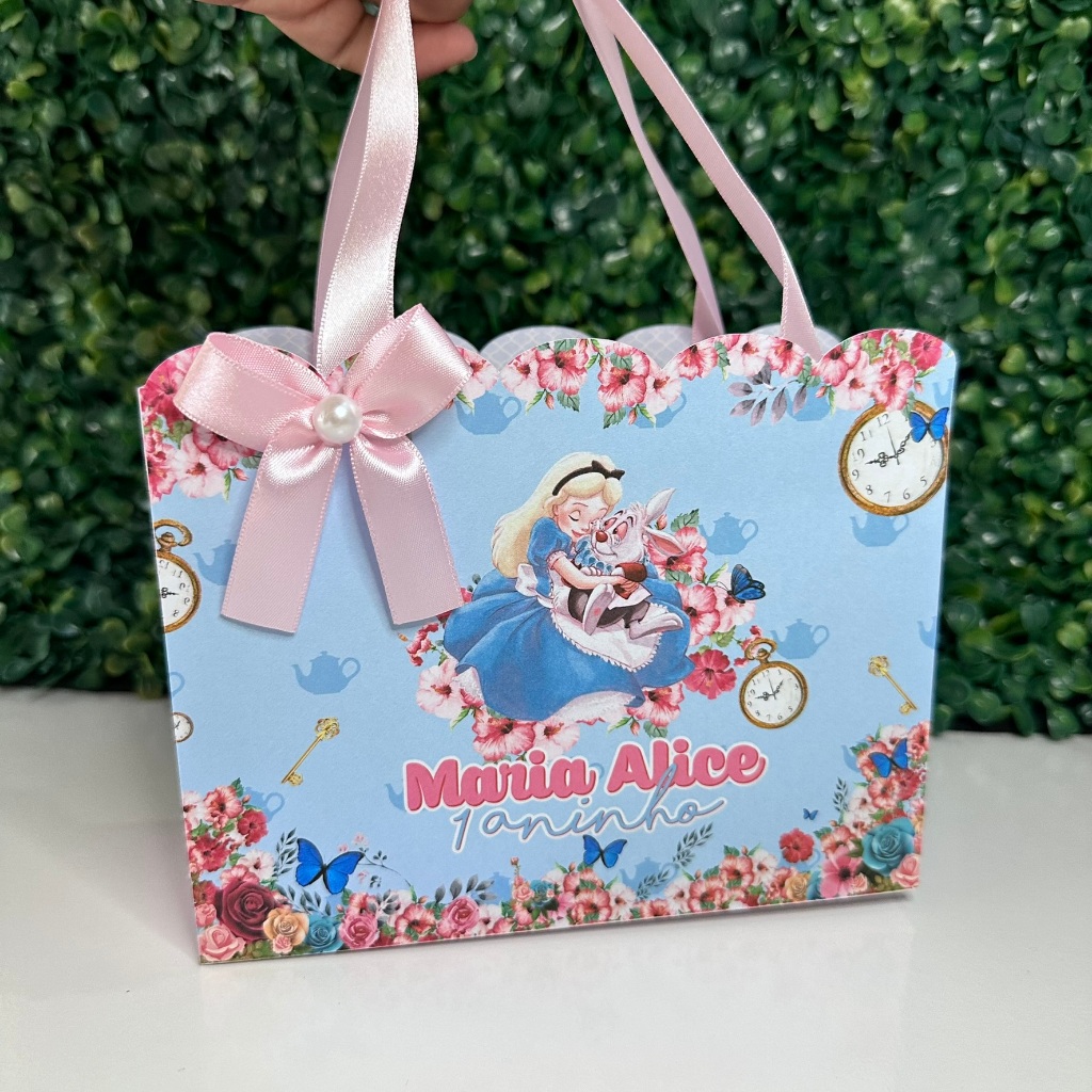 Sacolinhas Personalizadas para aniversário/tema alice no pais das maravilhas/ lembrancinhas aniversário