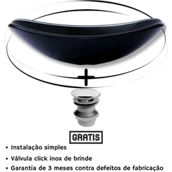 Kit Cuba Pia de Vidro Chanfrada 47cm Com Válvula Click Inox Inteligente Inclusa