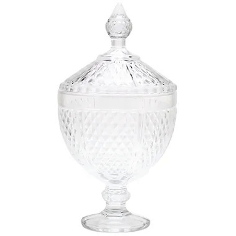 Potiche Grande Pote Bomboniere em Cristal c/ Tampa 28 cm em Oferta na Shopee