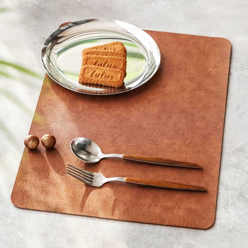 Kit Jogo Americano 4 ou 6 unidades Couro Dupla Face para Mesa de Jantar