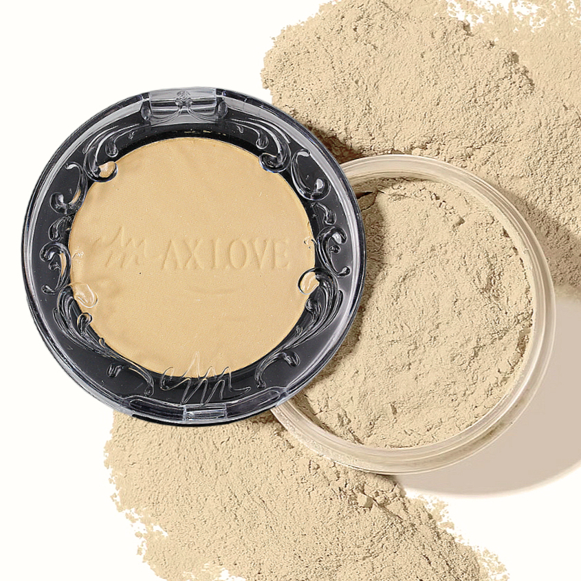 Pó compacto matte, HD, banana, Max Love, controle de oleosidade, pele sequinha, maquiagem aveludada