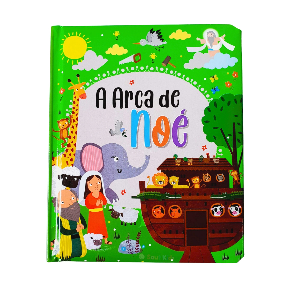 Livro Infantil Bíblico História A Arca De Noé Livro Cartonado Capa Dura Livro Educativo Pedagógico Didático Leitura Bíblica Bíblia Para Crianças Menino Menina