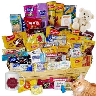 Cesta Café Da Manhã E Chocolate Presente 52 Itens Caneca Aniversario Surpresa Casal Namorados Pais em Oferta na Shopee