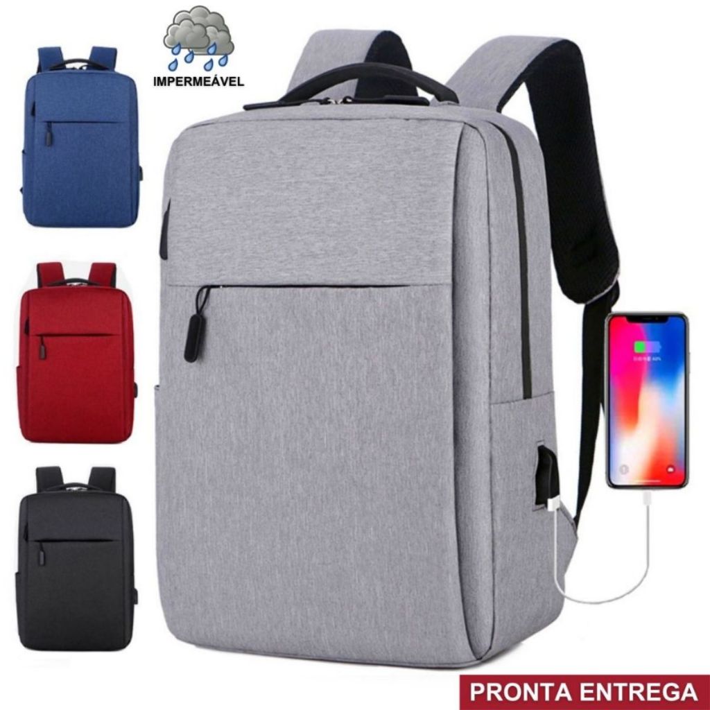 Mochila À Prova D'água Multifuncional Unissex De Grande Capacidade Com Carregamento USB em Oferta na Shopee