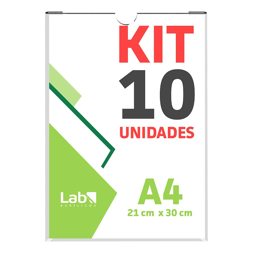 Kit Com 10 Displays De Parede Porta Folha A4 Petg + Adesivo em Oferta na Shopee
