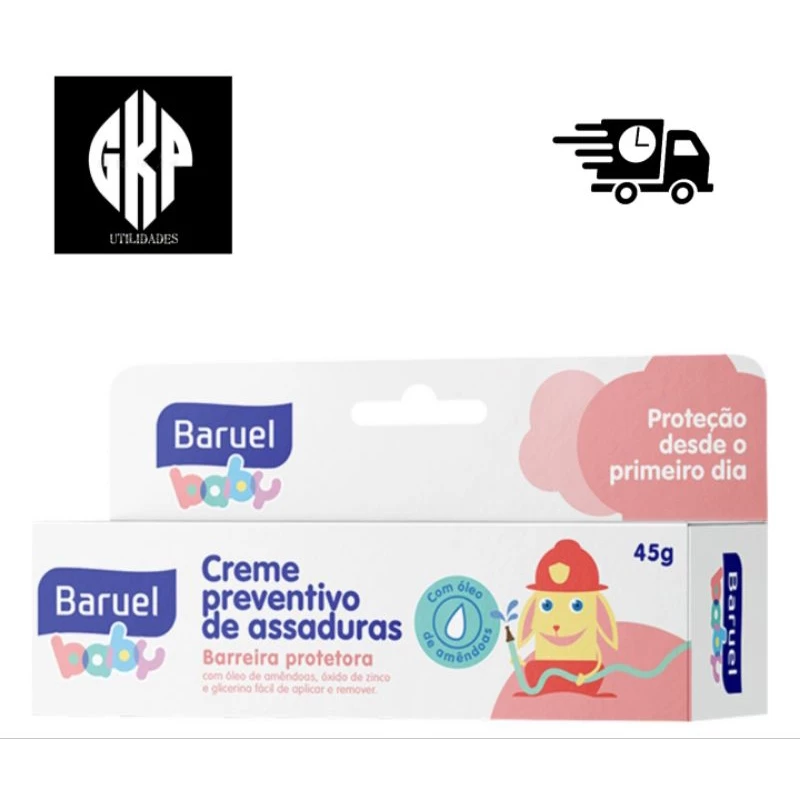 KIT 3 OU 6 UNIDADES CREME PREVENTIVO DE ASSADURAS BARUEL 45g