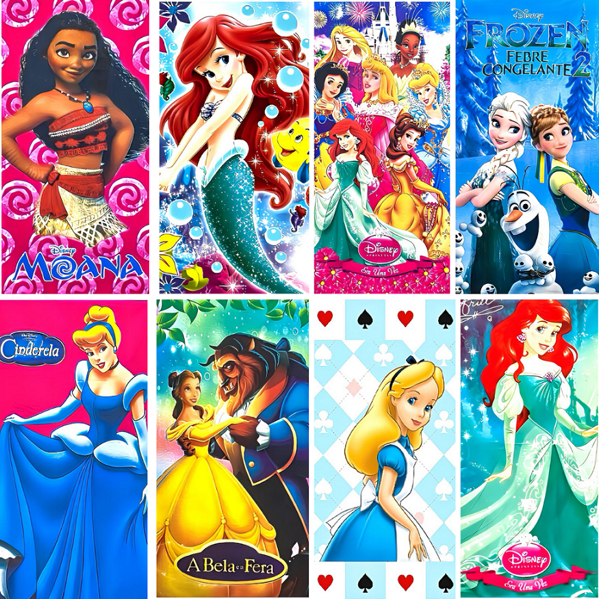 Toalha de Banho Praia infantil menina Peppa BTS moana lucas neto sofia marsha princesas minie frozen