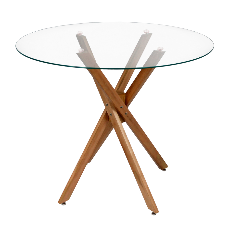 Mesa Jantar 90cm Akemi Redonda Vidro Temperado 6mm Escrivaninha Escritório Cozinha Sala De Estar Móveis em Oferta na Shopee