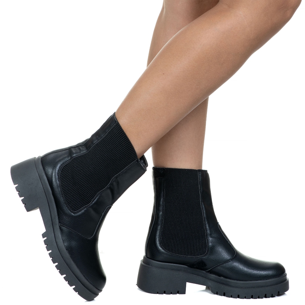Bota Feminina Tratorada Coturno Chelsea