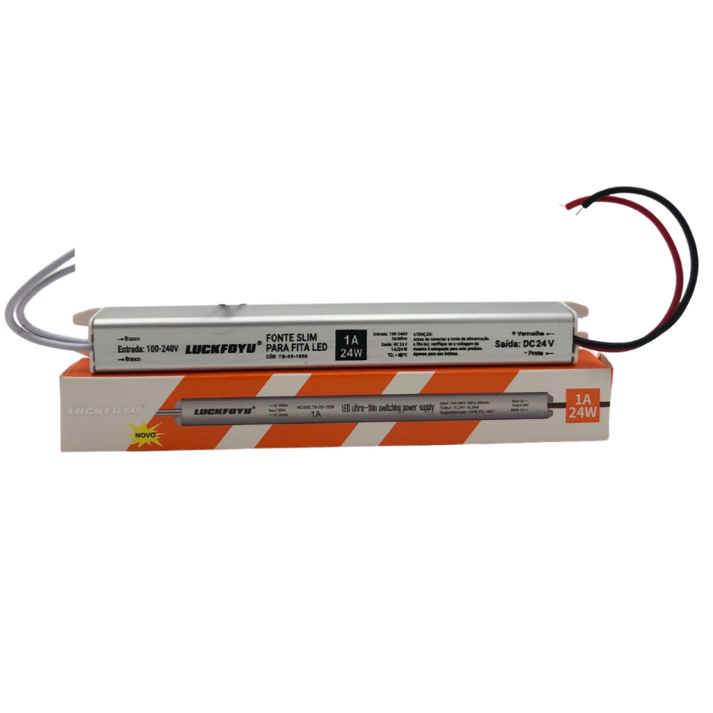 Fonte Chaveada Slim Driver Para Perfil Fita Led 24v 1a 24w em Oferta na Shopee