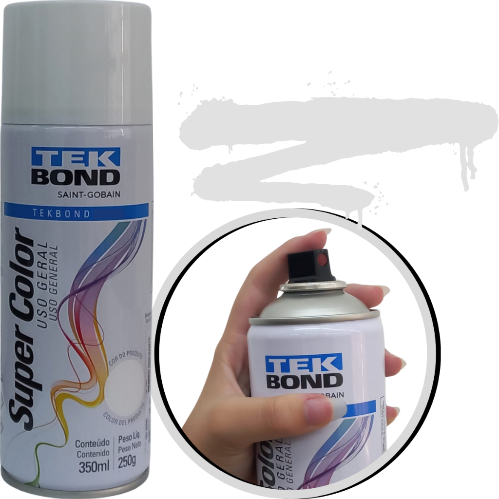 Tinta Spray Super Color Branco Brilhante Uso Geral 350ml Tekbond em Oferta na Shopee