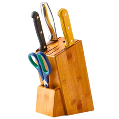 Organizador de Facas Cepo Bambu Anti Fungos Suporte Tesouras Faqueiro Porta-faca de cozinha
