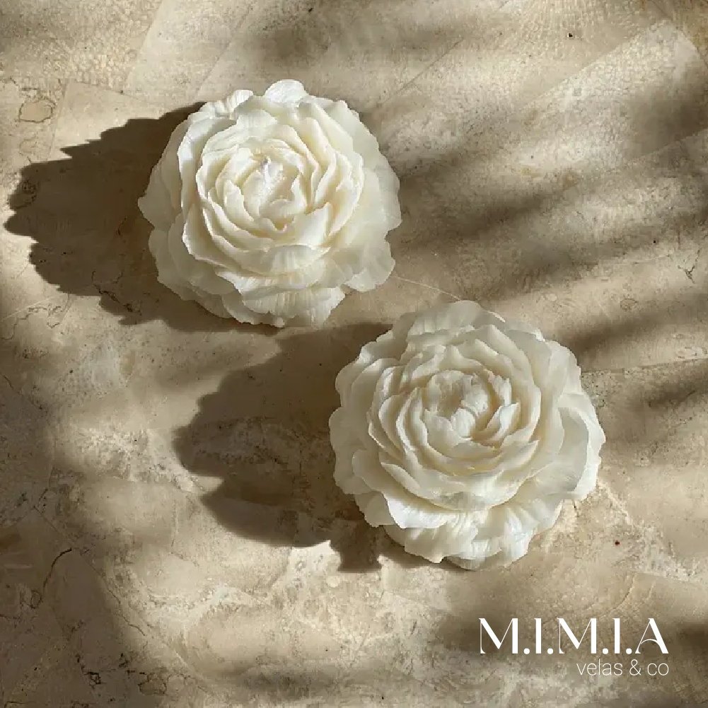 Imagem Kit Velas aromáticas flor peônia rosa cera de coco 100% vegetal diversas fragrâncias