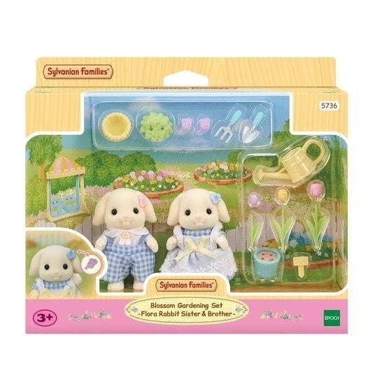 Conjunto de Jardinagem Irmã e Irmão Coelhos Floral - Sylvanian Families - Epoch 5736 em Oferta na Shopee