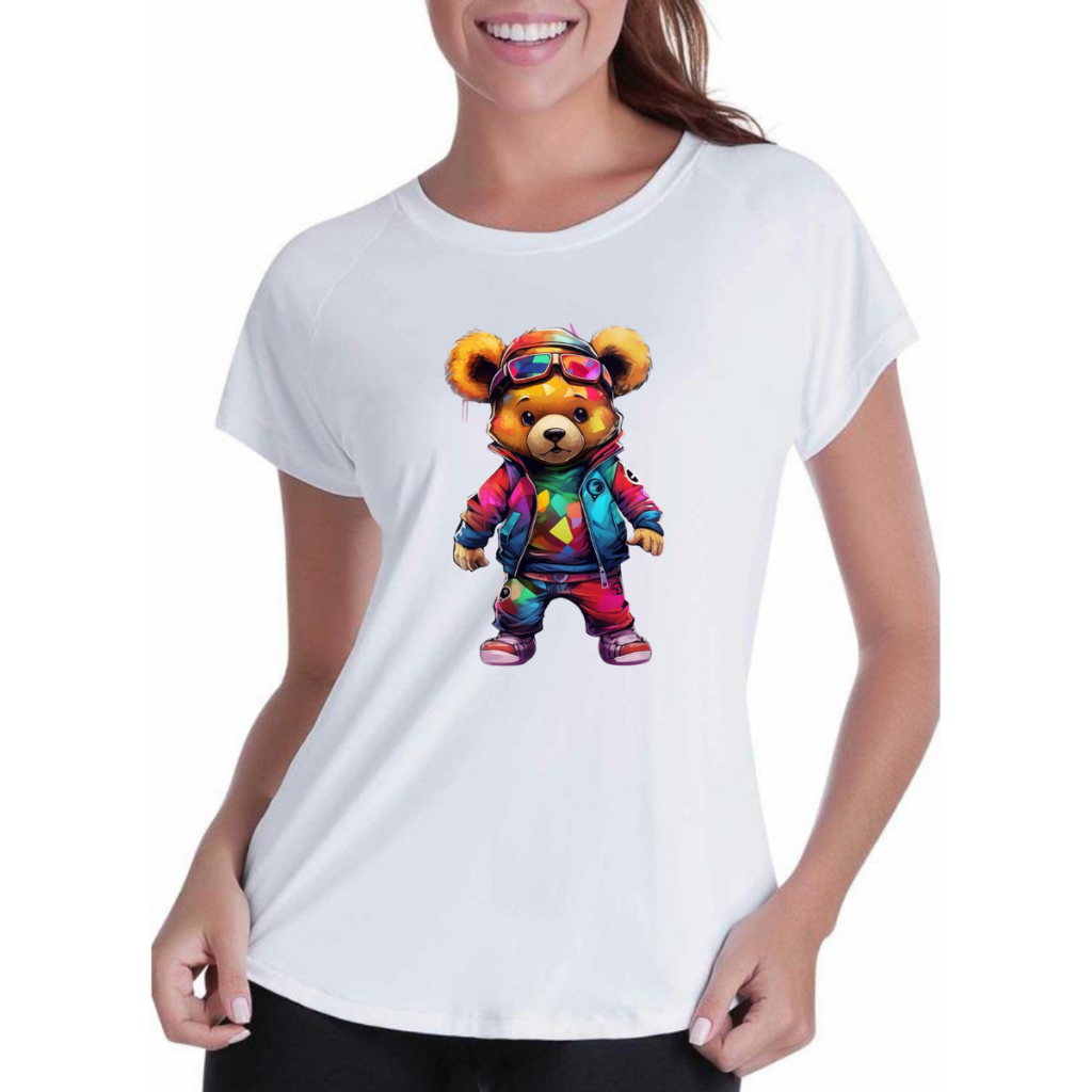 Camiseta Feminina Baby look ursinhos Tie Dye Camisa Estampada Urso C10 LANÇAMENTO lançamento