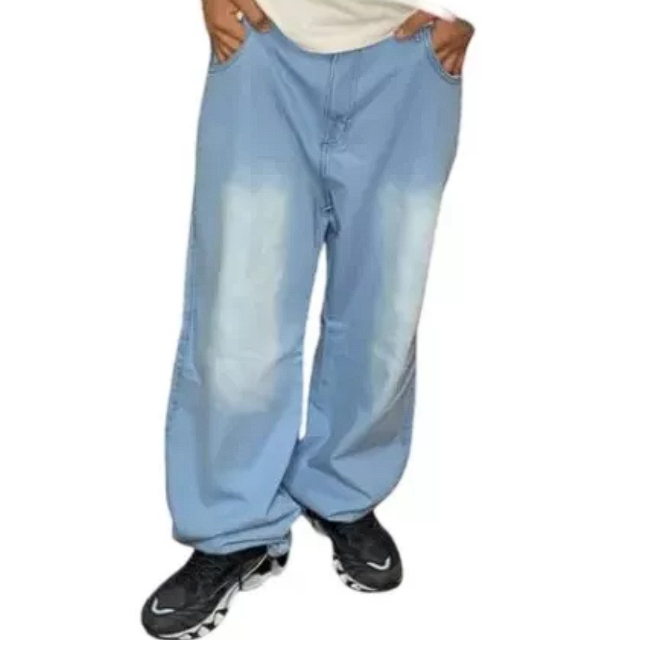 Calça jeans balão masculinos e femininos balão Skate Hip Hop Street Style Oversized BALÃO em Oferta na Shopee