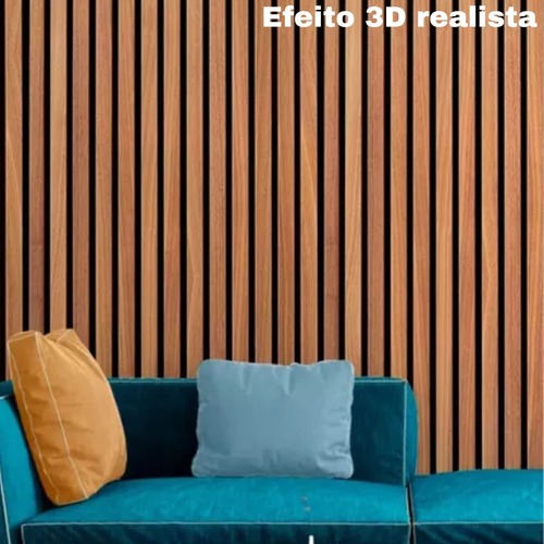 Papel De Parede Adesivo Ripado Madeira 10 METROS X 45cm Lavável