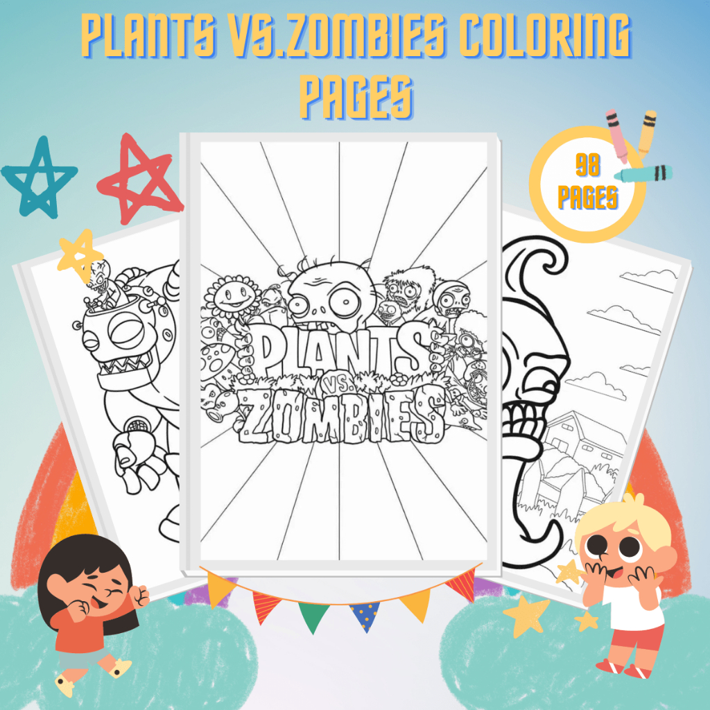 98 Desenhos Para Pintar E Colorir Plants vs. Zombies - Folha A4 ! 1 Por Folha!