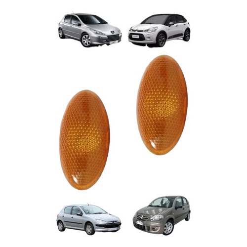 Par Lanterna Pisca Paralama Lateral Peugeot 206 207 307 ambar em Oferta na Shopee