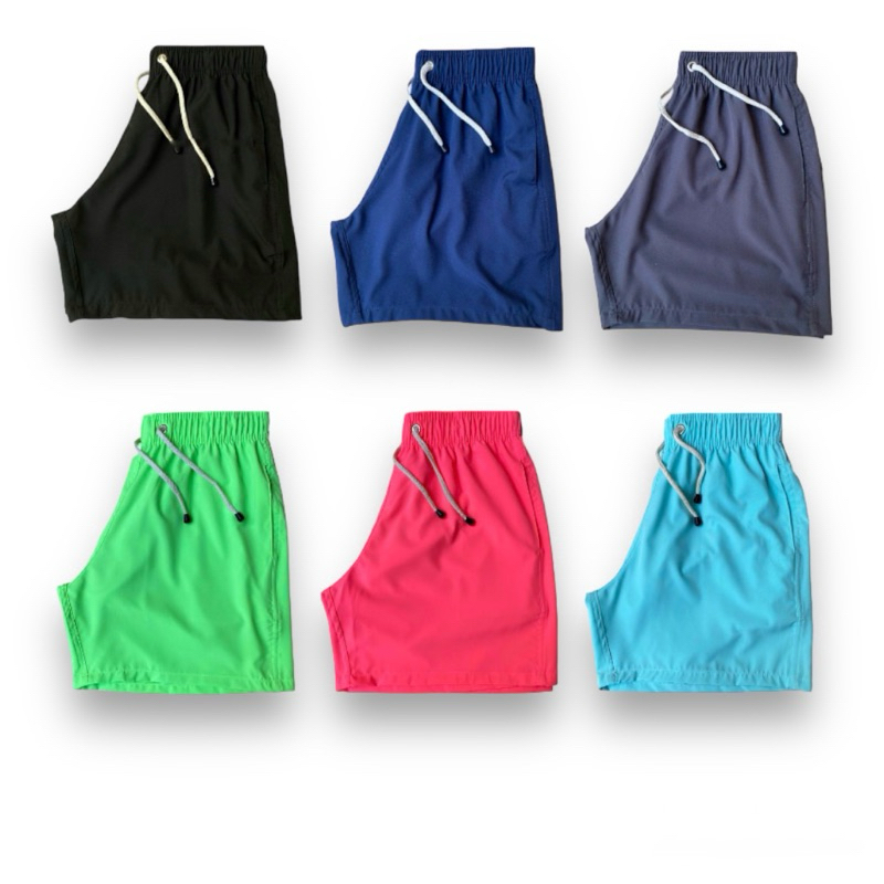 Short mauricinho tactel com elastano short com elastano moda praia verão férias  preto rosa neon verde neon cinza azul