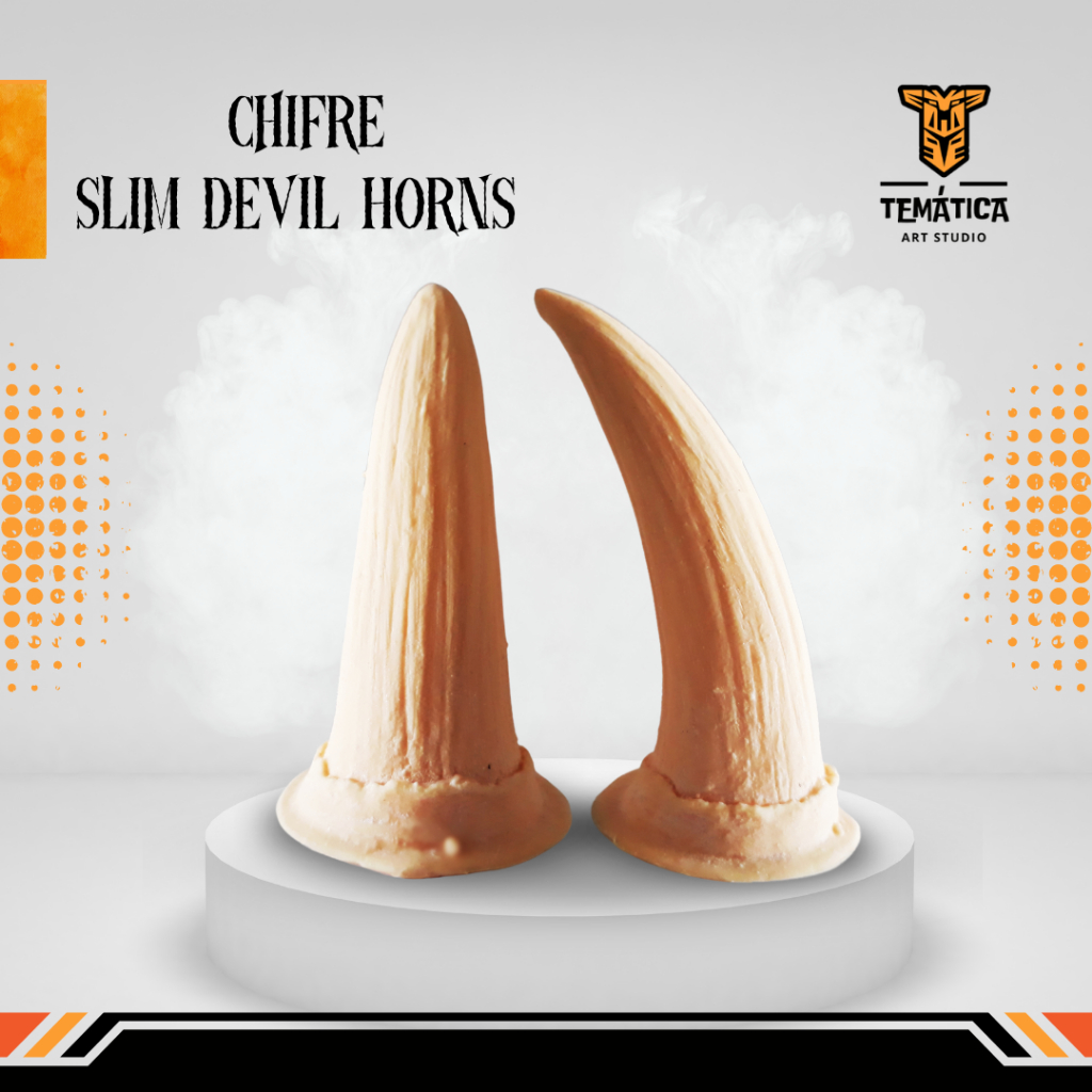 Chifre Slim Devil Horns - Prótese de Látex - Maquiagem Artística - Halloween