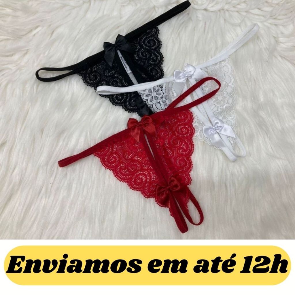 Kit com 5 Calcinhas Fio Dental Lingerie Apressadinha Calcinha Marido Apressado Abertura Íntima em Oferta na Shopee