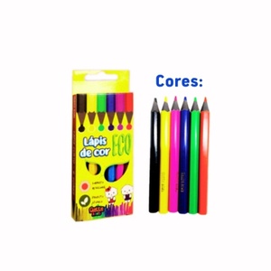 MINI LÁPIS DE COR ECO SEXTAVADO 6 CORES KITS 10 15 20 25 30 35 40 UNIDADES em Oferta na Shopee