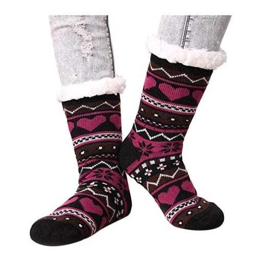 Meia Pantufa Peluda Quente Antiderrapante Colorida Inverno